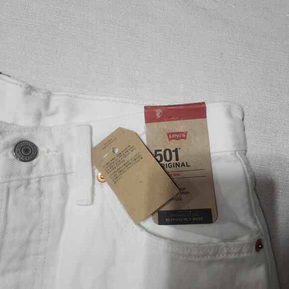 Levi's 501 original 26x30 sit at waist women-button fly white - Picture 4 of 7